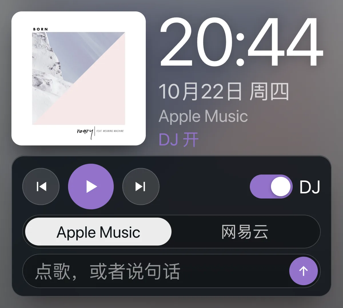 Claudio 控制面板：切歌、DJ 开关、点歌输入框