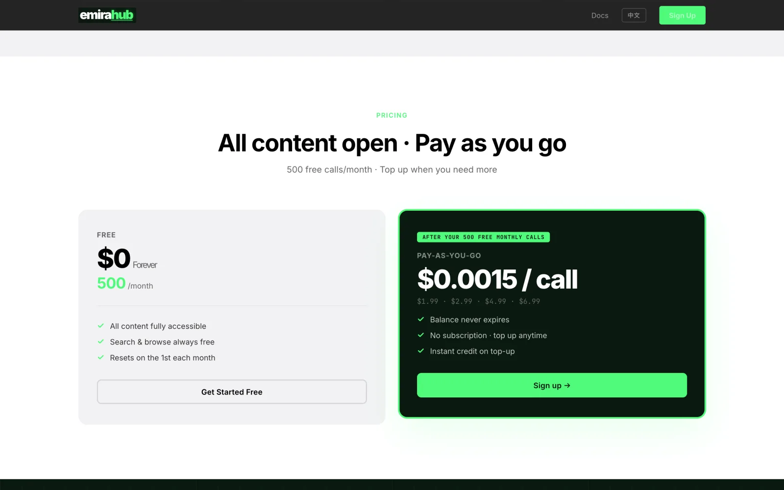 EmiraHub：价格